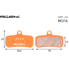 Тормозные колодки дисковые RISK RK316-S SAINT M810, M820, ZEE M640, TRP Quadiem полуметалл