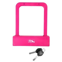 Велозамок M-Wave U-LOCK B 205 ключ, 175x205мм, розовый