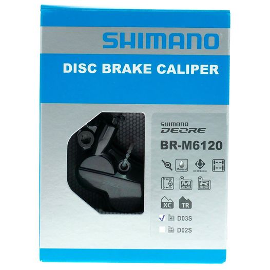 Каліпер дискового гальма Shimano BR-M6120 DEORE гідравлічний, монтаж РМ160мм, колодка D03S полімер