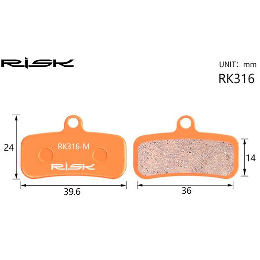 Тормозные колодки дисковые RISK RK316-S SAINT M810, M820, ZEE M640, TRP Quadiem полуметалл