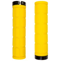Ручки для велосипеда BC-GR6410 130мм желтый с алюм черным замком