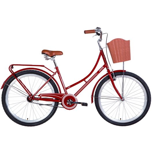 Городской велосипед 26" Dorozhnik JADE 2021 бордовый