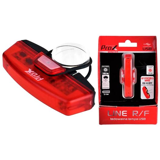 Задній ліхтар для велосипеда ProX LINE R USB, 5 режимів, акумулятор, micro USB, чорний
