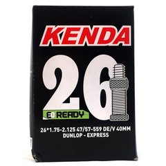 Велосипедная камера Kenda 26" 1,75-2,125 47/57-559 DV (Велониппель/Dunlop) 40 мм