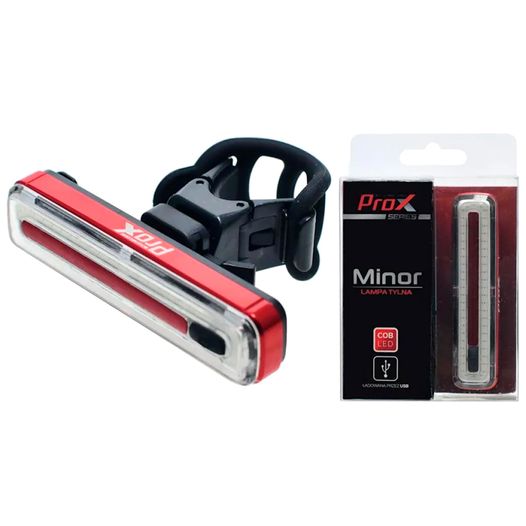 Задній ліхтар для велосипеда ProX Minor, 60 Lm, акумулятор, micro USB, червоний