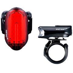 Набор фонарей для велосипеда передний + задний INFINI OLLEY 4 ф-ции черный USB (455068)