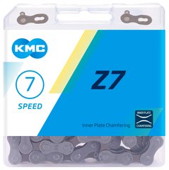 Велосипедная цепь KMC Z-7 7 скоростей 114 звеньев gray/brown с замком BOX