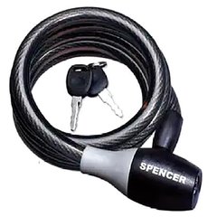Велозамок Spencer ZS7321 трос, ключ, 8х1200мм, черный
