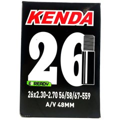 Велосипедная камера Kenda 26" 2,30-2,70 56/58/67-559 AV (Автониппель/Schrader) 48 мм