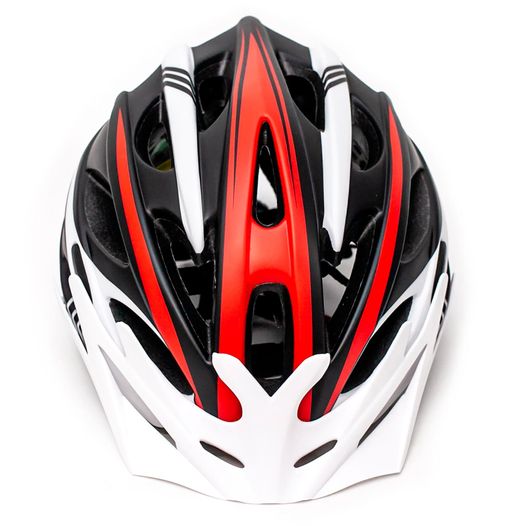 Велошлем с белым козырьком CIGNA WT-016 М (54-57см) черно-бело-красный, Красный
