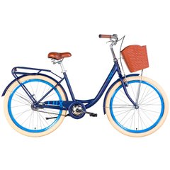Городской велосипед 26" Dorozhnik LUX 2024 синий с голубым