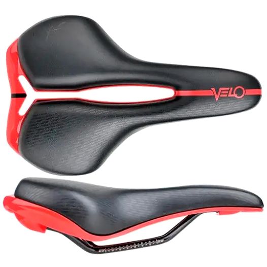 Велосипедное сиденье Velo VL-6319 Angel Atoms, Airform, Y-Cut черный/красный