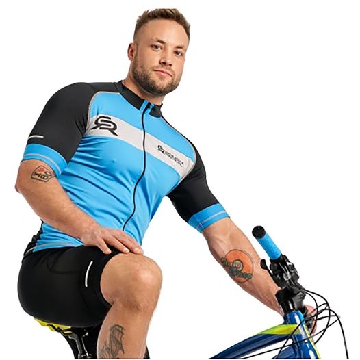 Велосипедная футболка Rough Radical TRIP мужская, короткий рукав, черный/синий/серый