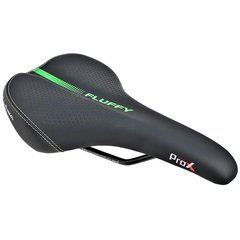 Сидіння велосипеда ProX VL-3530 Fluffy, для гірського велосипеда, 274x165 мм, чорний-зелений
