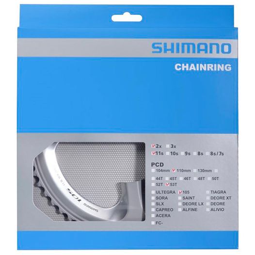 Передняя звезда к шатуну Shimano FC-5800 Shimano 105, 53зуб. для 53-39T, серебр 11-ск (Y1PH98140)