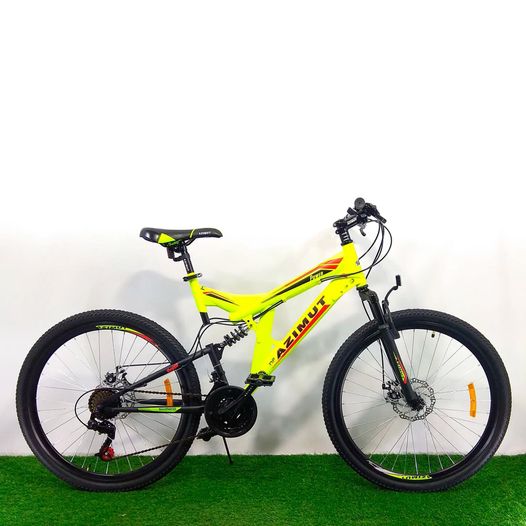 Горный двухподвесный велосипед 26" Azimut Power GD 19,5" желто-черный
