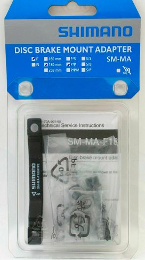 Адаптер для диск тормозов, передний Shimano SM-MA-F180PP2, ротора 180мм, POST-type (SMMAF180PP2A)