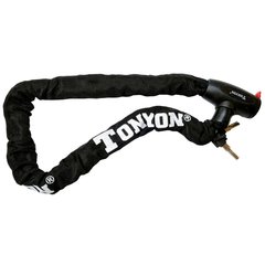 Велозамок Tonyon цепь, ключ, 8x900мм, черный
