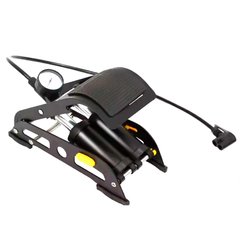 Ножний насос для велосипеда Foot Pump, сталь, з манометром, 140 PSI, AV/FV/DV, чорний