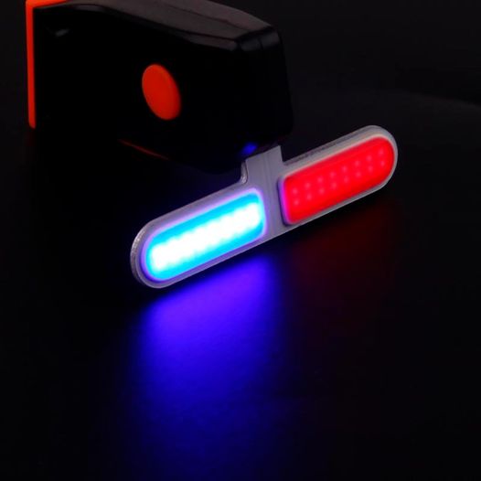 Велофонарь габаритный задний Police BC-TL5454 LED, USB, красно-синий
