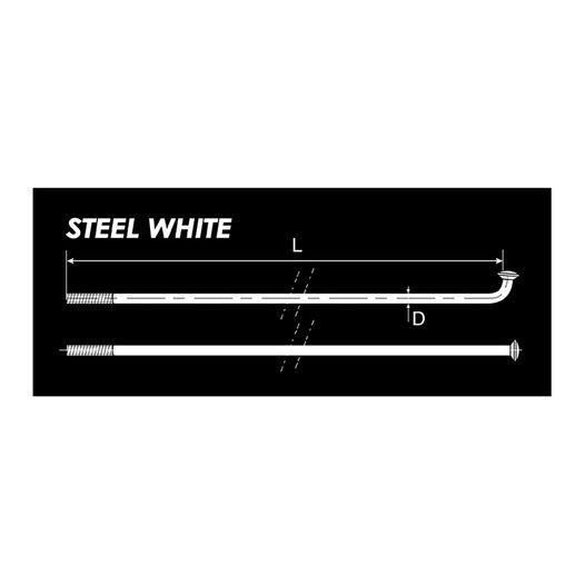 Спиці для велосипеда Mach1 Steel White білий 2/260 100 шт (384260)