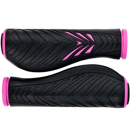 Ручки на кермо велосипеда ProX VLG-1133AD2, 130 мм, анатомічні, Krytech/GEL, чорний/рожевий