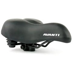 Седло для велосипеда с пружинами Avanti SDD-708D, широкое, черный