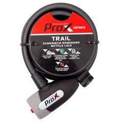 Велозамок ProX Trail трос, ключ, 10x1800мм, черный