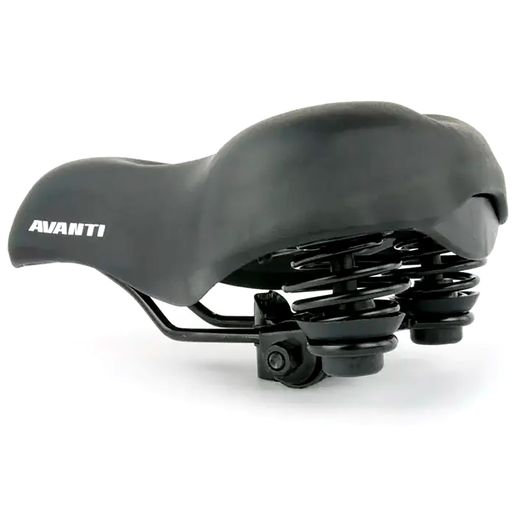 Седло для велосипеда с пружинами Avanti SDD-708D, широкое, черный
