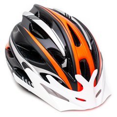 Велошлем с белым козырьком CIGNA WT-016 М (54-57см) черно-серо-оранжевый