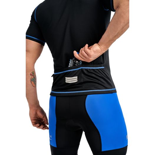 Велосипедная футболка Rough Radical CROSS-SX мужская, короткий рукав, черный/синий