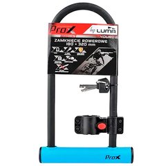 Велозамок ProX U-LOCK 180x320мм, под ключ, черный/синий