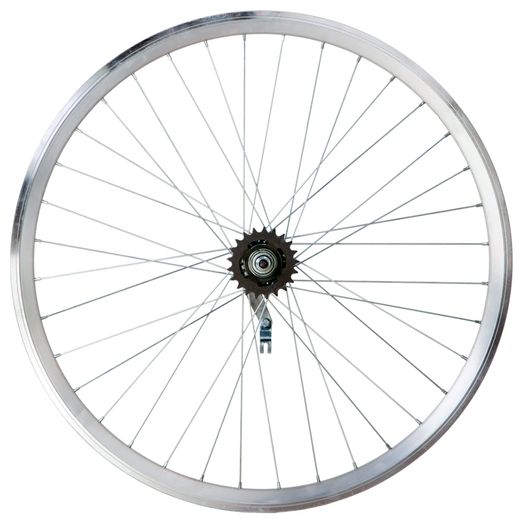Заднее колесо велосипеда VLT 28" AL 36H двуст silver; Втулка червячн SHUNFENG SF-CT01 на гайках