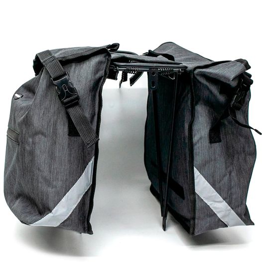 Велосумка штани BRAVVOS F-088, на багажник 35x30x13cm сірий, водовідштовхувальна матеріал