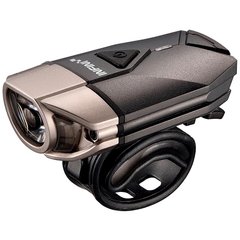 Передний фонарь для велосипед INFINI SUPER LAVA 4 ф-ции, 2LED черный/титан USB + крепления на шлем (455027)