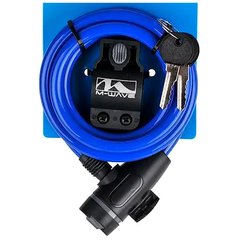 Велозамок M-Wave трос, ключ, 10x1800мм, синий