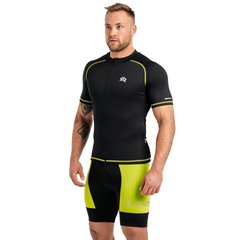 Велосипедная футболка Rough Radical CROSS-SX мужская, короткий рукав, черный/зеленый