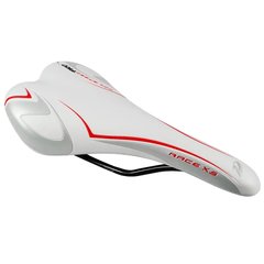 Велосипедне сидіння DDK QT Cycletech, спортивне, 272х132 мм, білий з червоним
