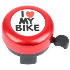 Звонок велосипедный DN BL-005 I love my bike, красный