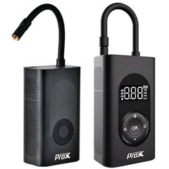Акумуляторний насос для велосипеда ProX 4000mAh USB-C, Power Bank, пластик, з манометром, 145 PSI, 124 мм, AV/FV, чорний