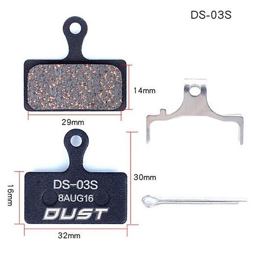 Тормозные колодки дисковые DUST DS-03S Shimano M985/988/785/666/675/615, FSA K-Force DB-XC-9000 полуметалл