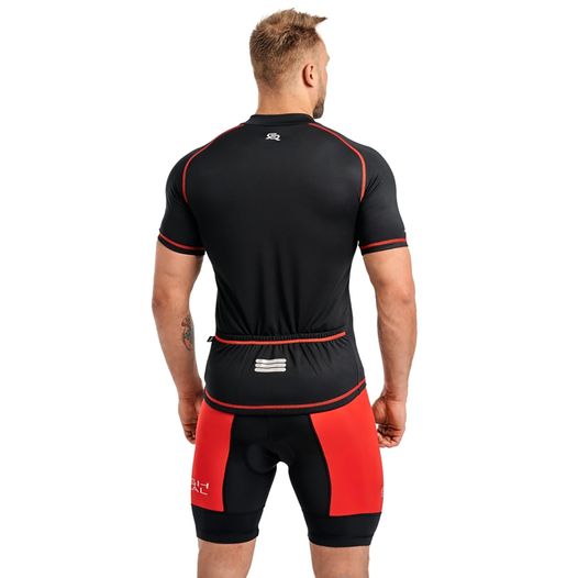 Велосипедна футболка Rough Radical CROSS-SX чоловіча, короткий рукав, чорний/червоний