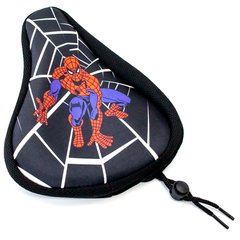 Накладка на детское седло для велосипеда Spider Man с гелевым наполнителем 200*150mm черно-красный