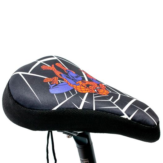 Накладка на дитяче сідло для велосипеда Spider Man з гелевим наповнювачем 200*150mm чорно-червоний