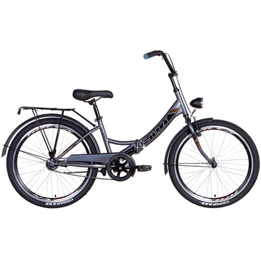 Складной велосипед 24" Formula SMART с фонарём 2021 серо-черный