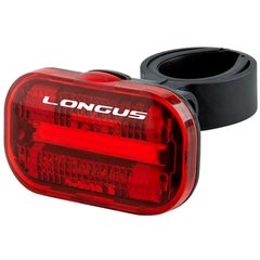 Задний фонарь для велосипеда Longus COB 15 LED 2 ф-ции, черный (398586)
