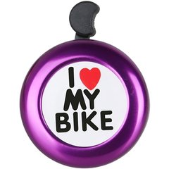 Звонок на велосипед DN BL-005 I love my bike, фиолетовый