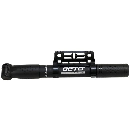 Ручной насос для велосипеда Beto CTH-007P, AV/FV, пластик, гибкий шланг, крепление, черный