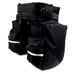 Велосумка на багажник Spencer Triple Bag 3-х секционная 49л, черный