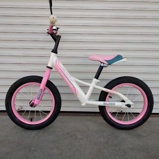 Детский беговел 16" Crosser Balance bike бело-розовый